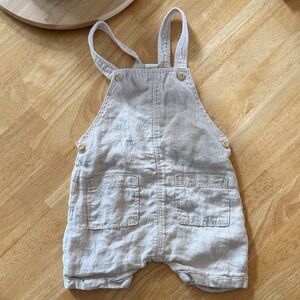 Stylish Cream Linen Kids Overalls